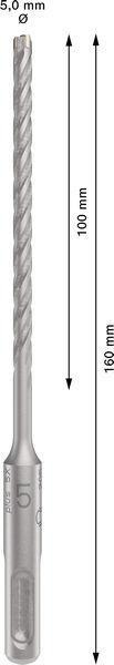 8004257424 - Detailbild_Hammerbohrer PRO SDS plus-5X D.5,0mm Arbeits-L.100mm L.160mm SDS plus