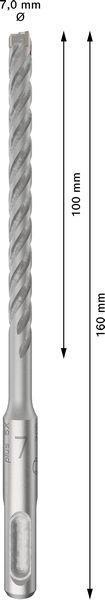 8004257456 - Detailbild_Hammerbohrer PRO Arbeits-L.100mm D.7mm L.160mm SDS plus-5X BOSCH