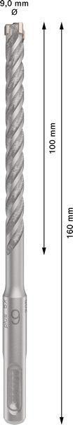8004257472 - Detailbild_Hammerbohrer PRO Arbeits-L.100mm D.9mm L.160mm SDS plus-5X BOSCH