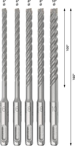8004257480 - Detailbild5_Hammerbohrer PRO 5tlg. D.6-10mm Arbeits-L.100mm SDS plus-5X BOSCH