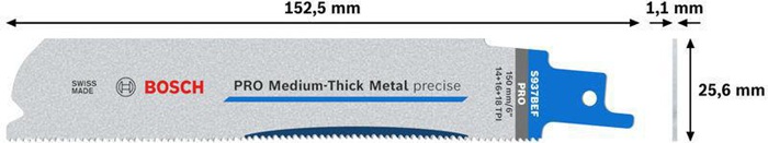8004257505 - Detailbild_Säbelsägeblatt PRO Medium-Thick Metal precise S937BEF L.150mm B.25mm BIM 25 St