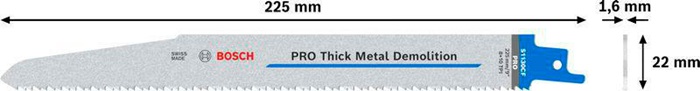 8004257508 - Detailbild_Säbelsägeblatt PRO Thick Metal Demolition S1130CF L.225mm B.22mm BIM 100St BOSCH