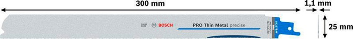 8004257514 - Detailbild5_Säbelsägeblatt PRO Thin Metal precise S1237EAF L.300mm B.25mm BIM5 St BOSCH