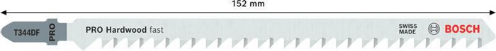 8004257534 - Detailbild2_Stichsägeblatt PRO Hardwood fast T344DF L.152mm BIM Zahnteilung 4mm 25 St BOSCH