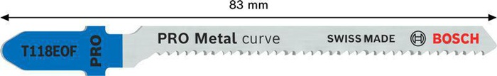 8004257536 - Detailbild2_Stichsägeblatt PRO Metal curve T118EOF L.83mm BIM Zahnteilung 1,5mm 2 St BOSCH