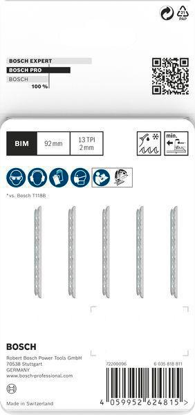 8004257561 - Detailbild4_Stichsägeblatt PRO Metal thick T121BFC L.92mm BIM Zahnteilung 2mm 5 St BOSCH