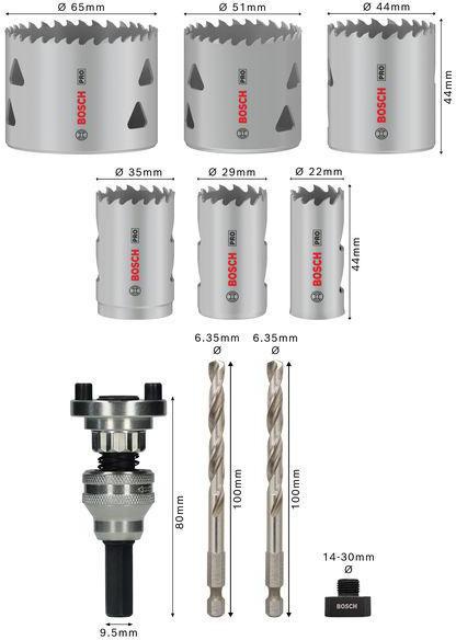 8004257747 - Detailbild2_Lochsägen-Set PRO Multi Material 10tlg. D.22-65mm Arbeits-L.44mm BOSCH