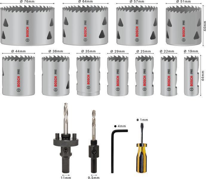 8004257764 - Detailbild5_Lochsägen-Set PRO Multi Material 17tlg. D.19-76mm Arbeits-L.44mm BOSCH