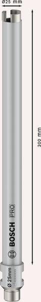 8004257861 - Detailbild2_Diamantbohrkrone PRO D.25mm Arbeits-L.300mm Schaft G 1/2Zoll BOSCH