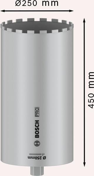 8004257863 - Detailbild5_Diamantbohrkrone PRO D.250mm Arbeits-L.450mm Schaft 1 1/4Zoll UNC