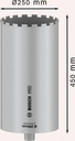 8004257863 - Detailbild5_Diamantbohrkrone PRO D.250mm Arbeits-L.450mm Schaft 1 1/4Zoll UNC