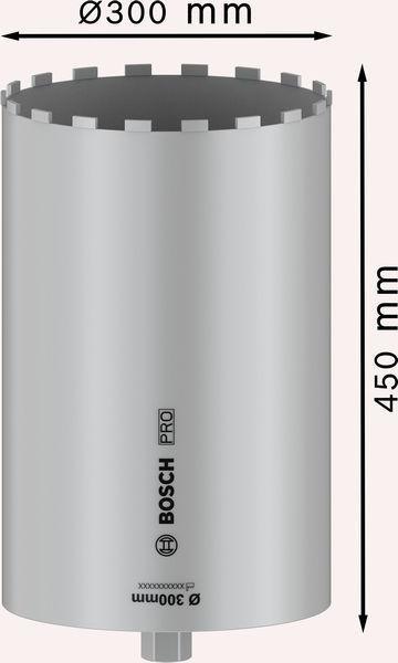 8004257865 - Detailbild4_Diamantbohrkrone PRO D.300mm Arbeits-L.450mm Schaft 1 1/4Zoll UNC