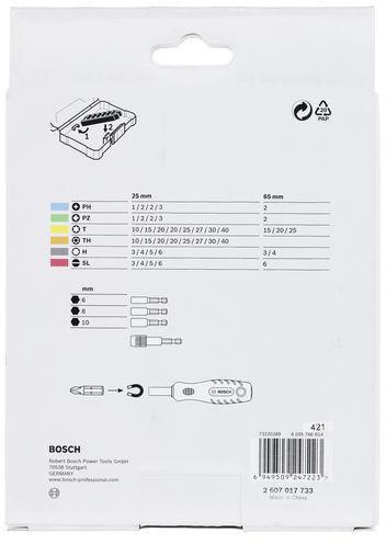 8004257950 - Detailbild_Bohrer-Bit-Set Extra Hard 45tlg. L.25/65mm PH/PZ/SL/HEX/T/TH BOSCH