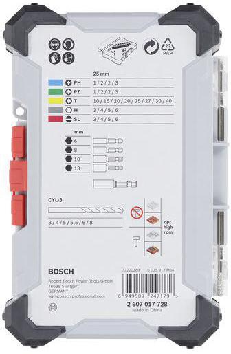 8004257952 - Detailbild_Bohrer-Bit-Set Extra Hard CYL-3 35tlg. L.25-150mm PH/PZ/SL/HEX/TH BOSCH