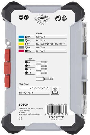 8004257955 - Detailbild3_Bohrer-Bit-Set Extra Hard PRO Wood 35tlg. L.25-112mm PH/PZ/SL/HEX/TH BOSCH