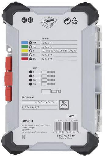 8004257956 - Detailbild_Bohrer-Bit-Set Extra Hard PRO Wood 35tlg. L.25-112mm PH/PZ/SL/HEX/TH BOSCH