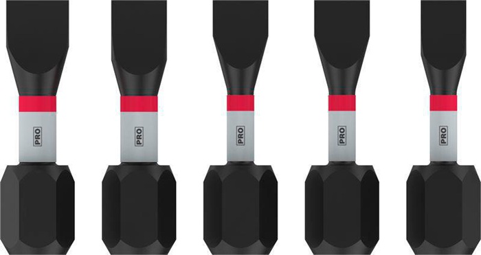 8004257957 - Detailbild_Bit-Set PRO PRO Slotted Impact 5tlg. L.25mm SL4.5, 2xSL5.5, SL5.5, SL6.5 BOSCH