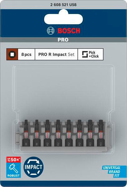 8004257959 - Detailbild2_Bit-Set PRO Robertson Impact 8tlg. L.55mm 2xR1, 4xR2, 2xR3 BOSCH