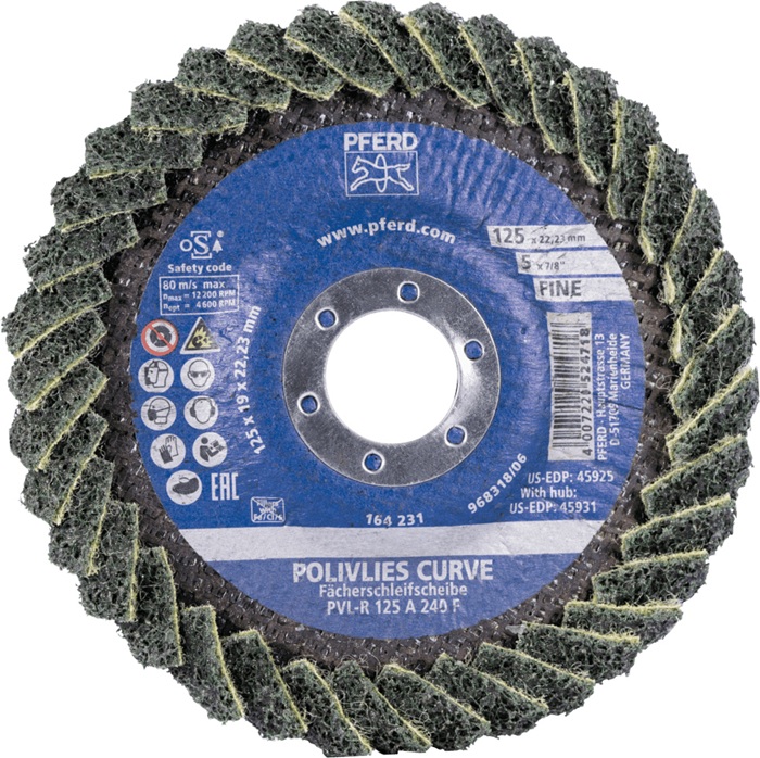 8004650675 - Detailbild3_Fächerscheibe POLIVLIES-CURVE PVL-R D.125mm K.240 Korund A PFERD TOOLS