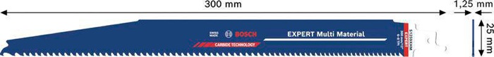 8004962157 - Detailbild4_Säbelsägeblatt Expert Multimaterial L.300mm B.25mm TPI 6-8 3-4mm 1 St./Karte