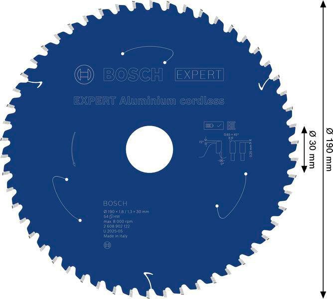 8004962176 - Detailbild3_Kreissägeblatt EXPERT Aluminum AD 190mm Z.54 HLTCG Bohr.30mm Schnitt-B.1,8mm