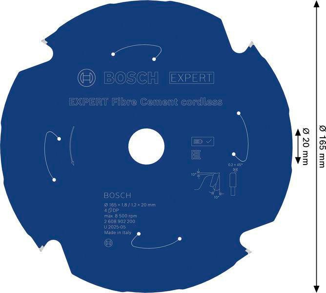8004962177 - Detailbild_Kreissägeblatt EXPERT Fiber Cement AD 165mm Z.4 TCG Bohr.20mm Schnitt-B.1,8mm