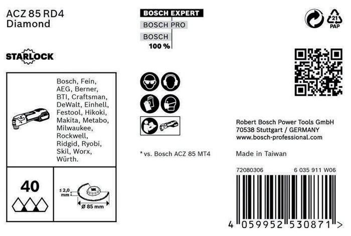 8004962783 - Detailbild5_Segmentsägeblatt Expert ACZ85RD4 D.85mm Mörtel Starlock 10 Stück BOSCH