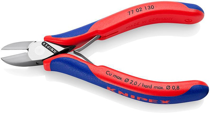 4000794259 - Detailbild_Elektronikseitenschneider L.130mm Form 0 Facette ja 2K-Hülle spiegelpol.KNIPEX