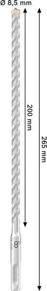 8004969142 - Detailbild2_Hammerbohrer PRO Arbeits-L.200mm D.8,5mm L.265mm SDS plus-5X BOSCH