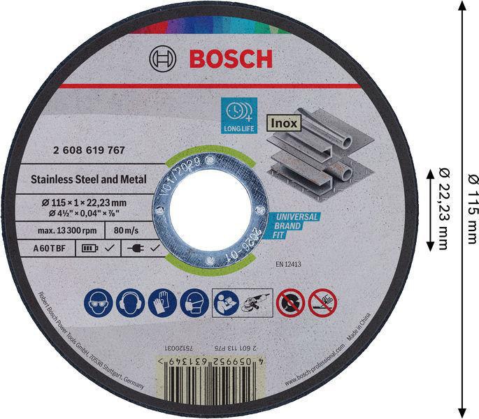 8004969238 - Detailbild5_Trennscheibe Standard for Metal D.115mm Dicke 1mm A 60 T BF 100 St BOSCH