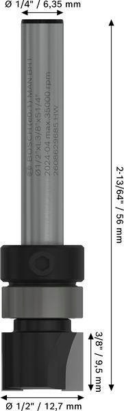 8004969253 - Detailbild4_Bündigfräser PRO D.12,7mm Arbeits-L.9,5mm Schaft 6,35mm BOSCH