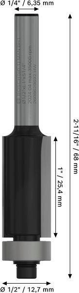 8004969255 - Detailbild2_Bündigfräser PRO D.12,7mm Arbeits-L.25,5mm Schaft 6,35mm BOSCH