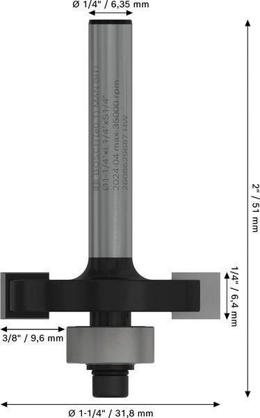 8004969262 - Detailbild5_Nutfräser PRO D.31,8mm Arbeits-L.6,4mm B.9,6mm Schaft 6,35mm BOSCH