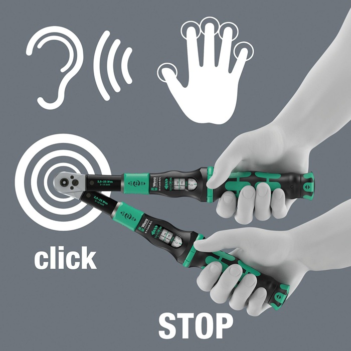 8004994751 - Detailbild_Drehmomentschlüssel Click-Torque Lock A 6 R/L 1/4 Zoll 2,5-25 Nm WERA