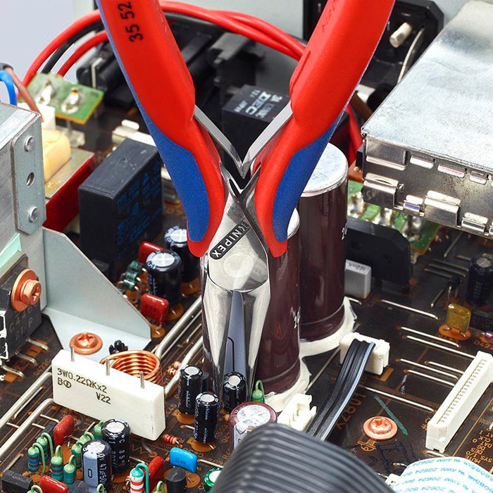 4000794547 - Detailbild_Elektronik-Greifzange Gesamt-L.145mm flachbreite Backen Form 5 Mehrkomp.-Hüllen