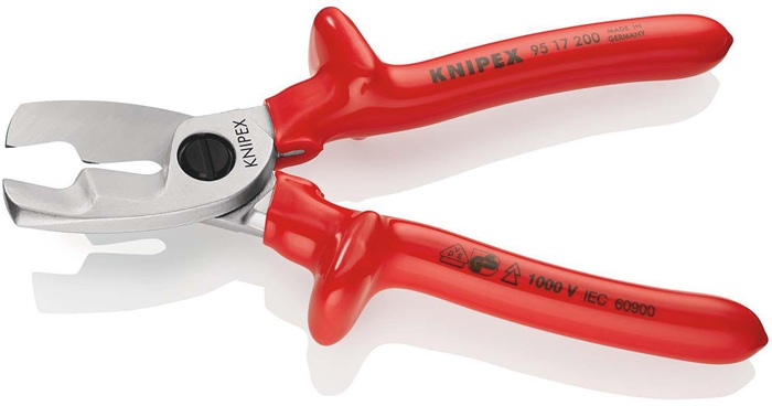 4000794743 - Detailbild_Kabelschere L.200mm Kopf verchr.VDE tauchisol.KNIPEX