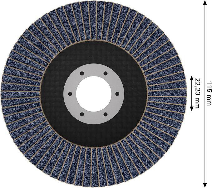 8005072261 - Detailbild5_Fächerschleifscheibe X451 Abm.115x22,23mm K80 Z29 60 St BOSCH