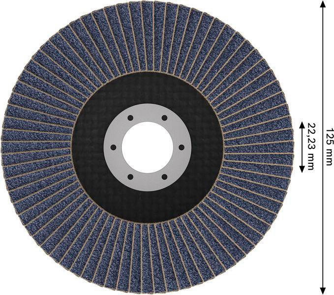 8005072267 - Detailbild5_Fächerschleifscheibe X451 Abm.125x22,23mm K60 Z29 60 St BOSCH