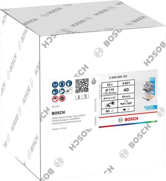 8005072277 - Detailbild2_Fächerschleifscheiben X451 Abm.115x22,23mm K40 Z29 15 St BOSCH