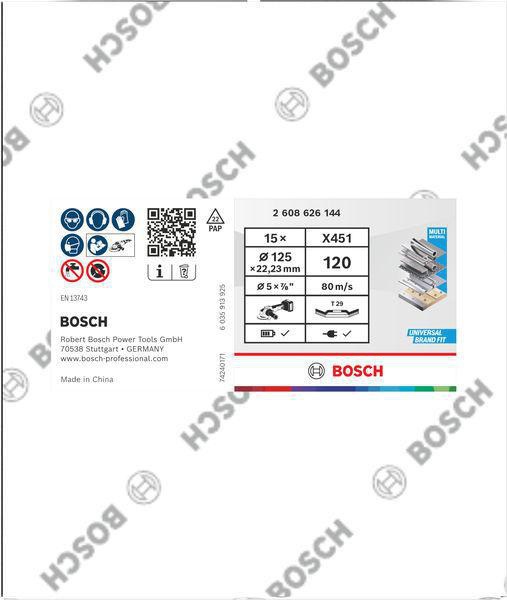 8005072289 - Detailbild3_Fächerschleifscheiben X451 Abm.125x22,23mm K120 Z29 15 St BOSCH