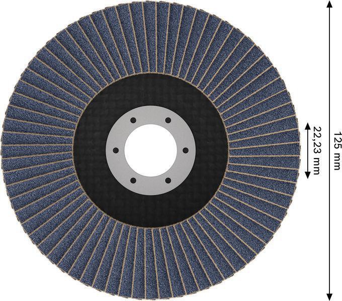 8005072293 - Detailbild5_Fächerschleifscheiben X451 Abm.125x22,23mm K40 Z29 15 St BOSCH