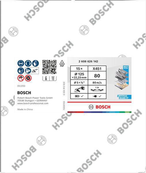 8005072301 - Detailbild3_Fächerschleifscheiben X451 Abm.125x22,23mm K80 Z29 15 St BOSCH