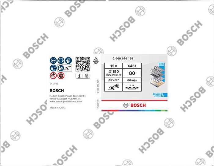 8005072307 - Detailbild5_Fächerschleifscheibe X451 Abm.150x22,23mm K80 Z29 15 St BOSCH