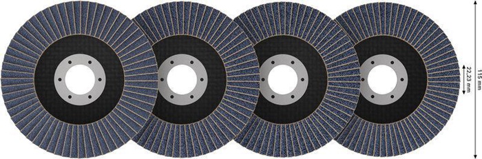 8005072313 - Detailbild_Fächerschleifscheiben-Set X451 Abm.115x22,23mm K40/K60/K80/K120 Z29 15 St BOSCH