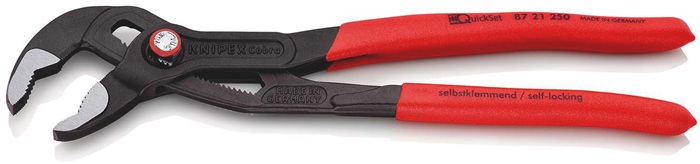4000795309 - Detailbild_Wasserpumpenzange Cobra® L.250mm Spann-W.46mm pol.Ku.-Überzug Quick Set KNIPEX