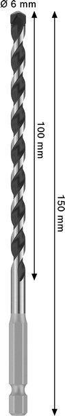 8005177054 - Detailbild_Bohrer PRO HEX-5 Arbeits-L.100mm D.6mm L.150mm BOSCH