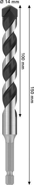 8005177074 - Detailbild3_Bohrer PRO HEX-5 Arbeits-L.100mm D.14mm L.150mm BOSCH