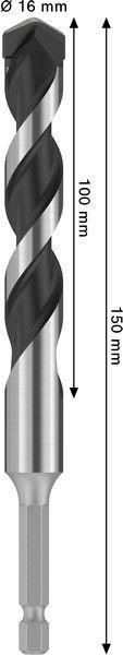 8005177078 - Detailbild2_Bohrer PRO HEX-5 Arbeits-L.100mm D.16mm L.150mm BOSCH