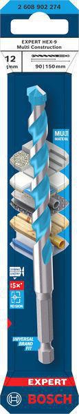 8005177096 - Detailbild2_Steinbohrer EXPERT HEX-9 Multi Construction Arbeits-L.90mm D.12mm L.150mm BOSCH
