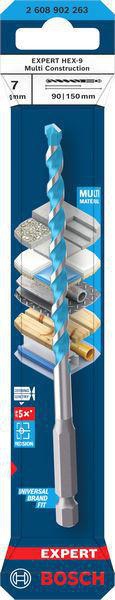 8005177119 - Detailbild_Steinbohrer EXPERT HEX-9 Multi Construction Arbeits-L.90mm D.7mm L.150mm BOSCH